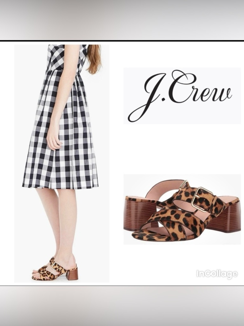 J. Crew Penny Slide Sandals in Leopard Calf Hair